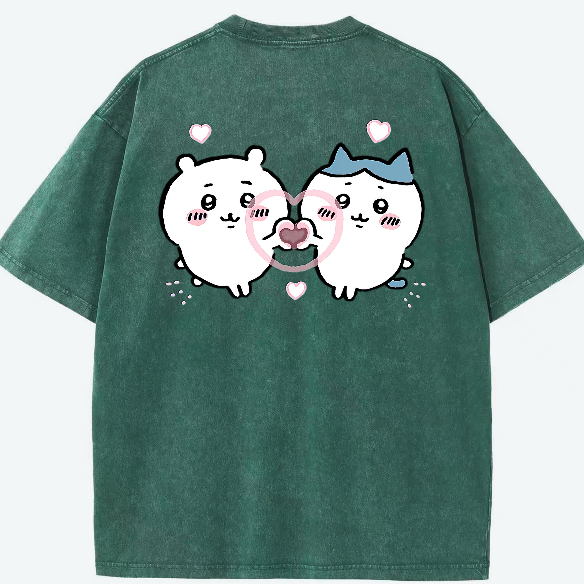 （画像用） ちいかわ ちいかわ Chii-kawa chiikawa 綿100% ヴィンテージ風 半袖Tシャツ（背面プリント）